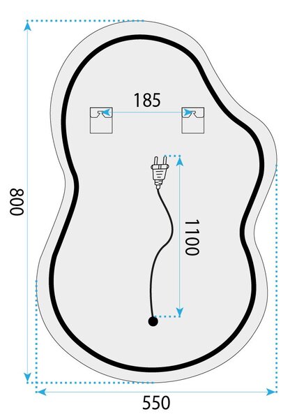 Oglindă LED UNO DOUBLE 80x55 cm