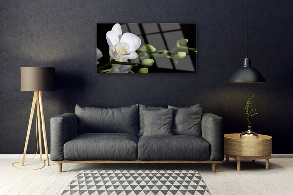 Tablou pe sticla Florale flori albe