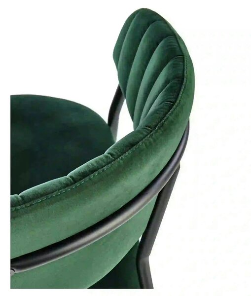 Scaun K426, verde inchis/negru, stofa catifelata/metal, 57x54x79 cm