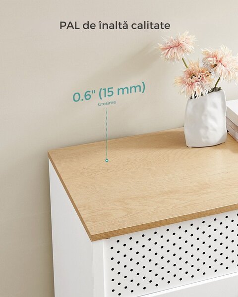 Dulap de depozitare metalic BRIX, 76x80x40cm, maro/albă SongmicsHome