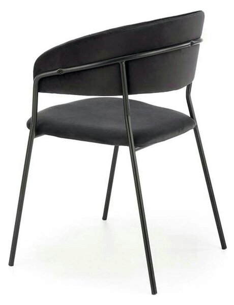 Scaun K426, negru, stofa catifelata/metal, 57x54x79 cm