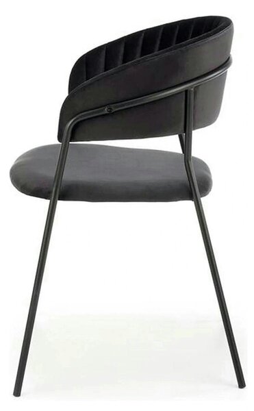 Scaun K426, negru, stofa catifelata/metal, 57x54x79 cm