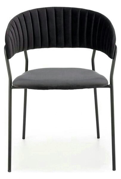Scaun K426, negru, stofa catifelata/metal, 57x54x79 cm