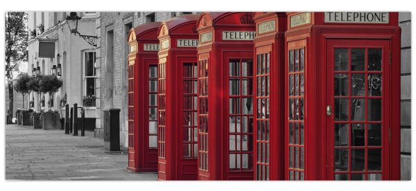 Tablou - Cutii telefonice din Londra (120x50 cm)