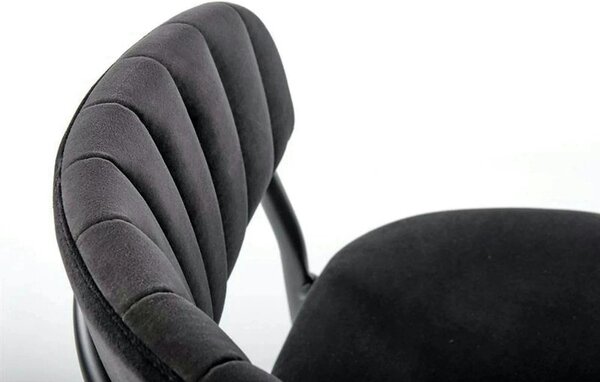 Scaun K426, negru, stofa catifelata/metal, 57x54x79 cm