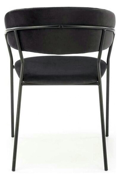 Scaun K426, negru, stofa catifelata/metal, 57x54x79 cm