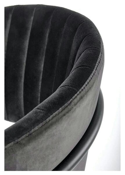 Scaun K426, negru, stofa catifelata/metal, 57x54x79 cm