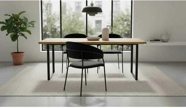 Scaun K426, negru, stofa catifelata/metal, 57x54x79 cm