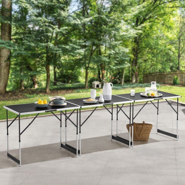 Juskys Masa de camping 3 parti neagra