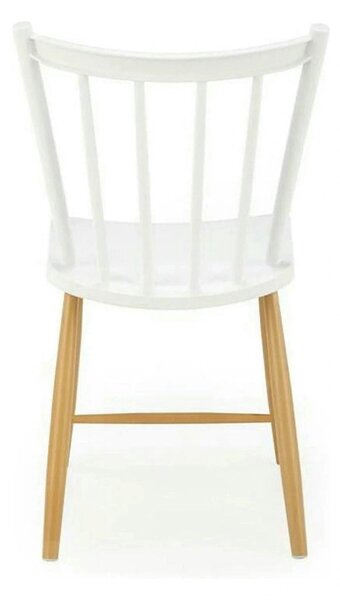 Scaun K419, alb/stejar, polipropilena, 47x47x83 cm