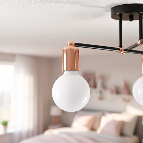 Lampa de tavan suspendată cvadruplă auriu roz 392200