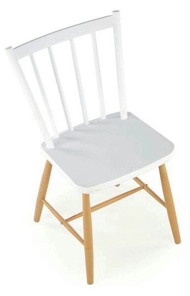Scaun K419, alb/stejar, polipropilena, 47x47x83 cm