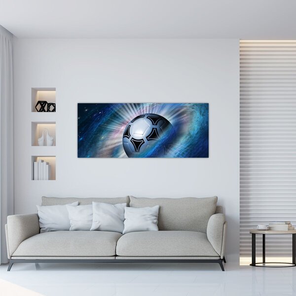 Tablou - Fotbal în spațiu (120x50 cm)
