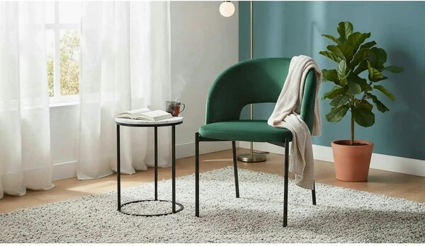 Scaun K455, verde/negru, stofa catifelata/metal, 51x57x77 cm