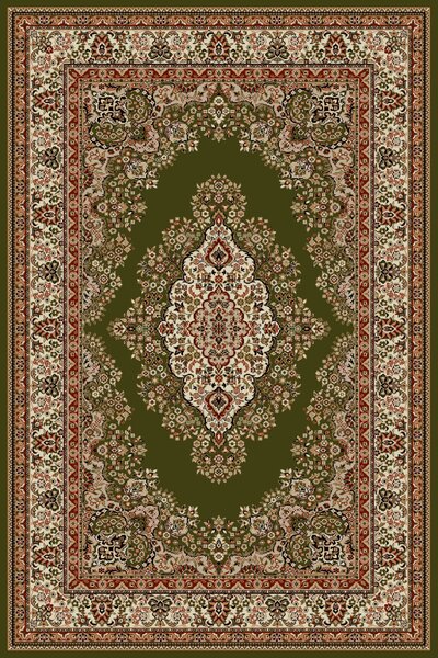 Covor Lotos 1524-310, Marime 80 x 150 cm, Verde, Inaltime Fir 8 mm, Antialergic, Polipropilena, Living, Dormitor, Sufragerie, Birou 80 x 150