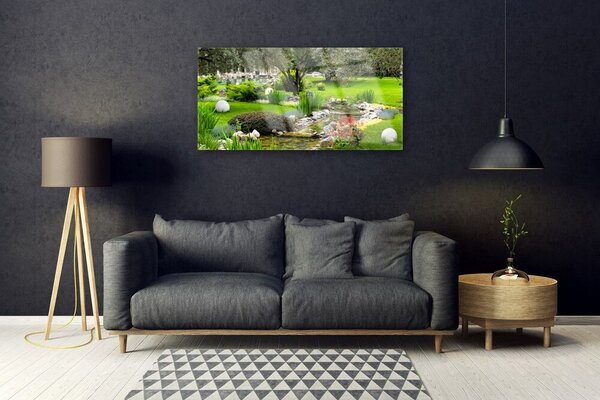 Tablou pe sticla Grădină Natura Verde Brun