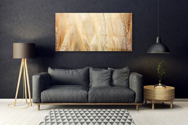 Tablou pe sticla Grâu Floral Brown