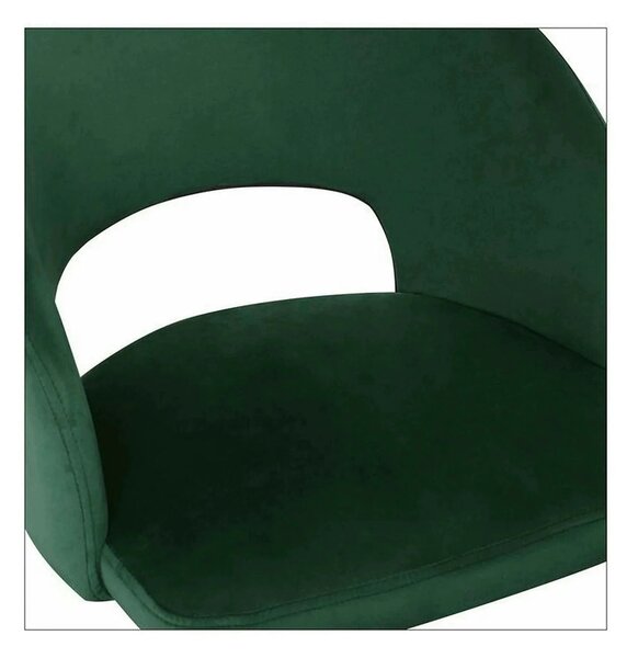 Scaun K455, verde/negru, stofa catifelata/metal, 51x57x77 cm