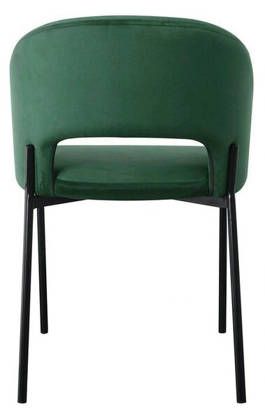 Scaun K455, verde/negru, stofa catifelata/metal, 51x57x77 cm