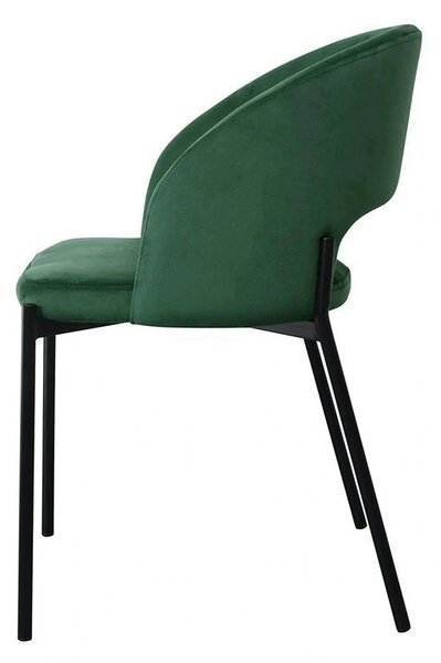 Scaun K455, verde/negru, stofa catifelata/metal, 51x57x77 cm