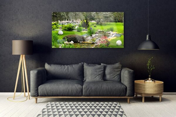 Tablou pe sticla Grădină Natura Verde Brun