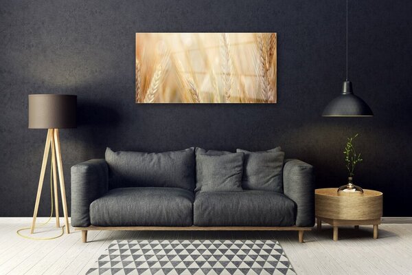 Tablou pe sticla Grâu Floral Brown