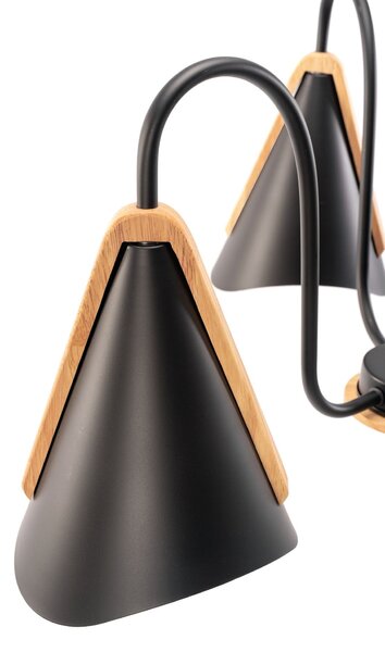Lampa scandinavă cu trei brațe, neagră, APP605-3C