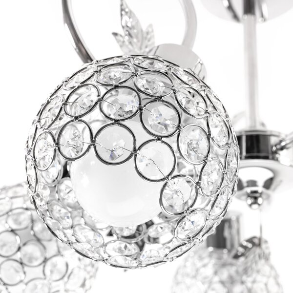Candelabru cu lampă de cristal cu frunze metalice APP636-5C