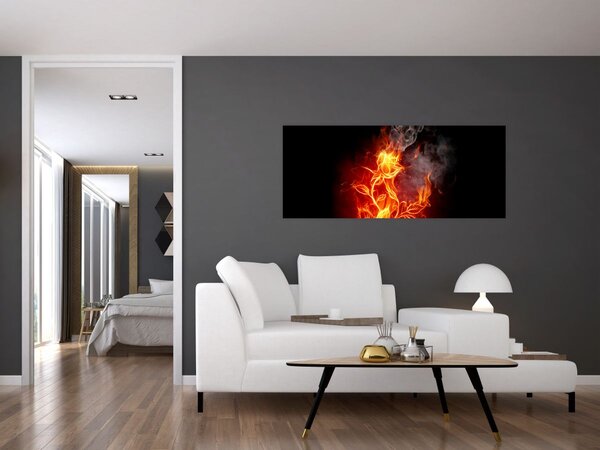 Tablou - Trandafiri în foc (120x50 cm)