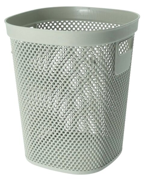 Coș de gunoi 12.5L, din plastic reciclat, model perforat, verde