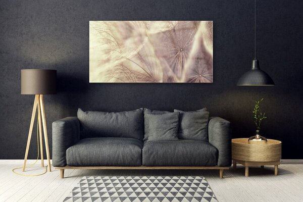 Tablou pe sticla Păpădie Floral Gray