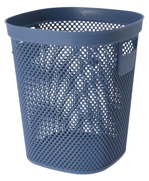 Coș de gunoi 12.5L, din plastic reciclat, model perforat, albastru