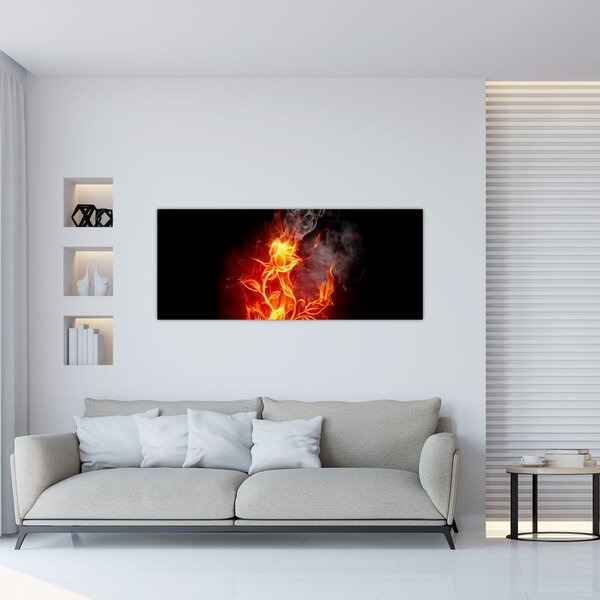 Tablou - Trandafiri în foc (120x50 cm)