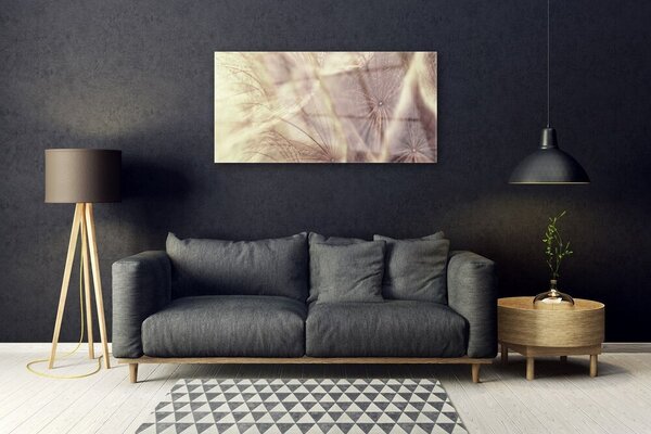Tablou pe sticla Păpădie Floral Gray
