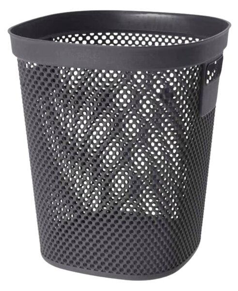 Coș de gunoi 12.5L, din plastic reciclat, model perforat, gri