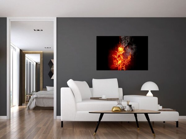 Tablou - Trandafiri în foc (90x60 cm)