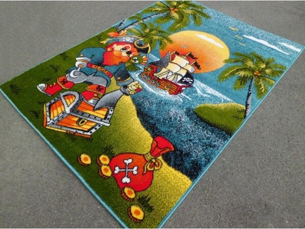 Covor Copii, Model Pirati 11059 180, Covor Copii, Multicolor Multicolor, Dreptunghi, 120x170