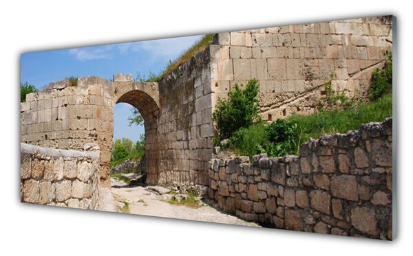 Panou sticla bucatarie Ruina Arhitectura Gray Brau