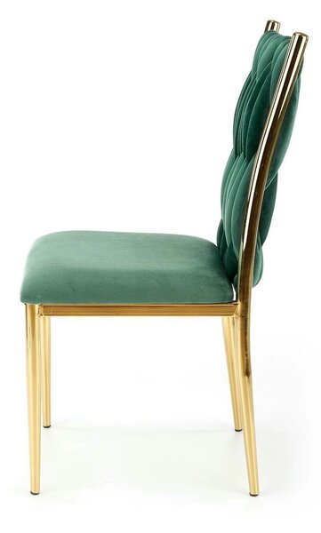 Scaun K436, verde/auriu, stofa catifelata/metal, 48x55x94 cm
