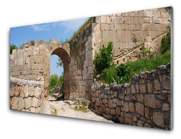 Panou sticla bucatarie Ruina Arhitectura Gray Brau