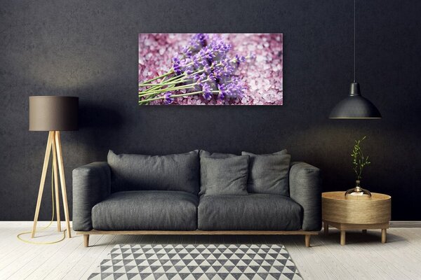 Tablou pe sticla Flori Floral violet