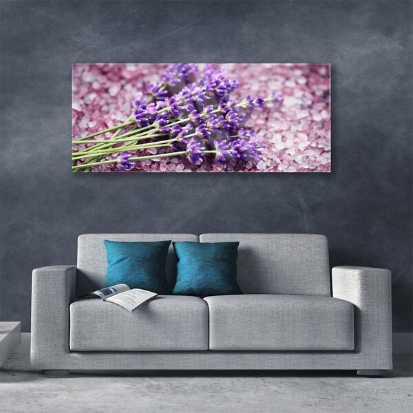 Tablou pe sticla Flori Floral violet