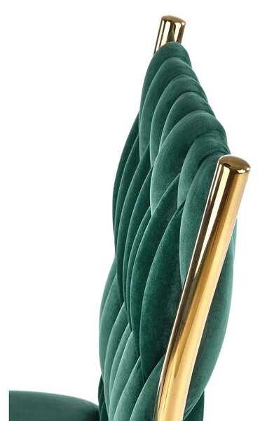Scaun K436, verde/auriu, stofa catifelata/metal, 48x55x94 cm