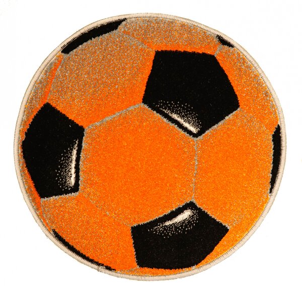 Model 11198 160, Minge Fotbal, Covoras Copii Rotund Portocaliu, Rotund, 67 x 67
