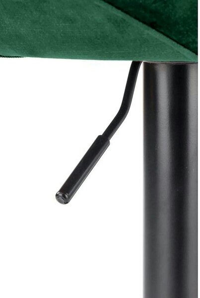 Scaun bar H102, verde inchis/negru, stofa catifelata/otel, 53x48x100 c