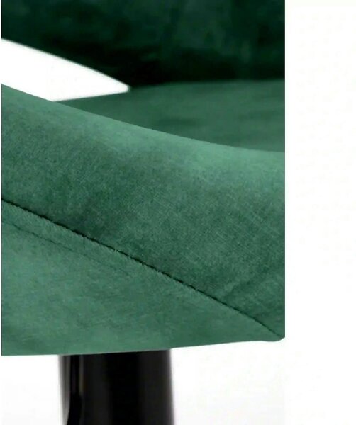 Scaun bar H102, verde inchis/negru, stofa catifelata/otel, 53x48x100 c
