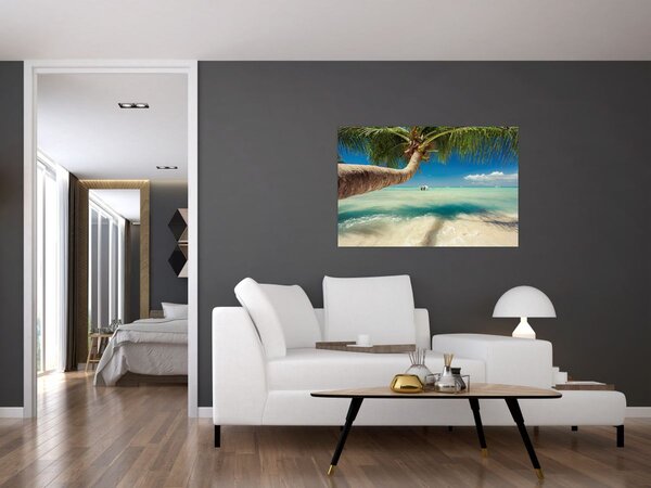 Tablou - Mare curată cu palmier (90x60 cm)