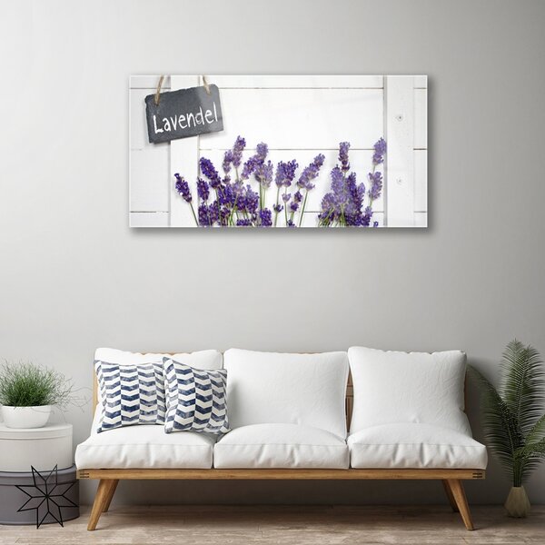 Tablou pe sticla Flori Floral violet
