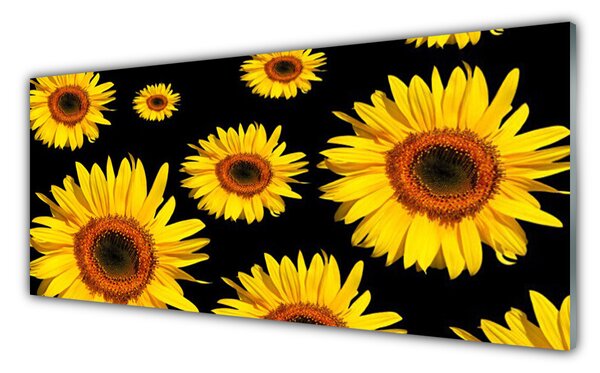 Tablouri acrilice Floarea soarelui Floral Brown Galben