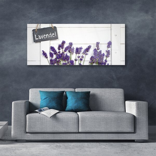 Tablou pe sticla Flori Floral violet